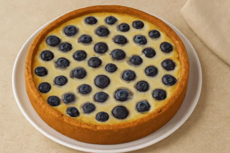 Pastel de Natillas de Arándanos Azules – ¡Cremoso, Frutal y Perfecto para Sorprender en Cualquier Ocasión!