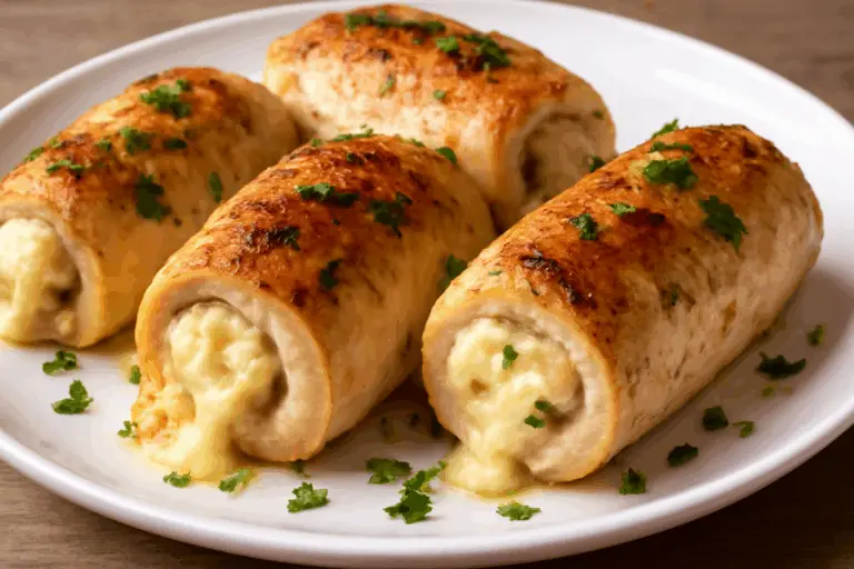 Rollitos de Pollo con Queso y Ajo – Tiernos, Sabrosos y Perfectos para Cualquier Ocasión!