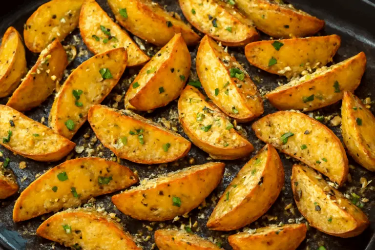 Gajos de Patata al Horno con Ajo y Parmesano – Crujientes, Sabrosos y Fáciles de Preparar!