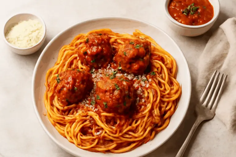 Espaguetis con Albóndigas – Clásico, Sabroso y Perfecto para Compartir!