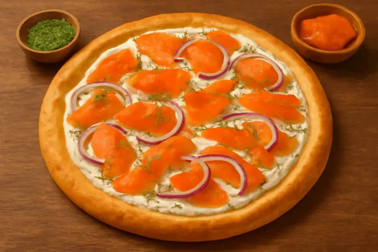 Pizza de Salmón Ahumado – ¡Un Toque Gourmet con Sabor del Mar!