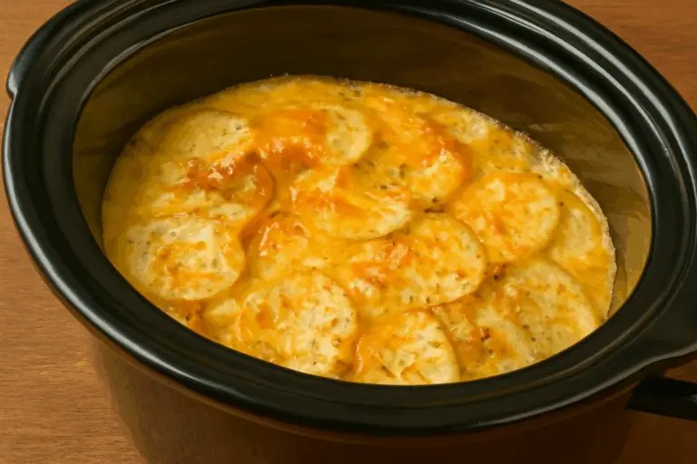 Patatas Gratinadas Cremosas en Olla de Cocción Lenta – ¡Tiernas, Sabrosas y Sin Complicaciones!