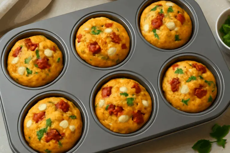Muffins Salados de Tomate y Mozzarella – ¡Un Bocado Irresistible y Lleno de Sabor!