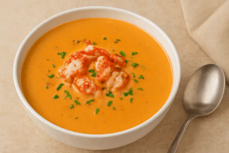 Lobster Bisque Delight – ¡Una Delicia Cremosa y Sofisticada Directo del Mar!