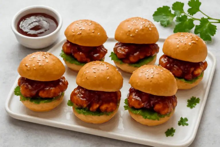 Mini Sándwiches de Pollo BBQ Crujientes – Pequeños, Sabrosos y Perfectos para Cualquier Ocasión