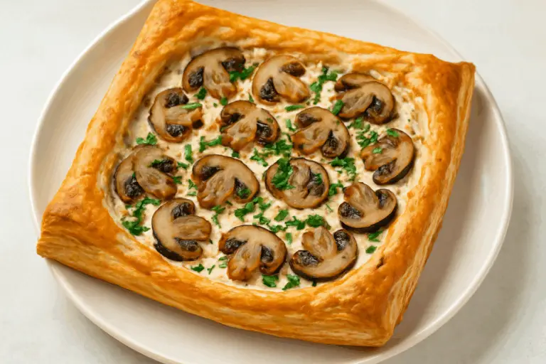 Hojaldre de Champiñones y Nata Fresca – Cremoso, Crujiente y Delicioso para Cualquier Ocasión!