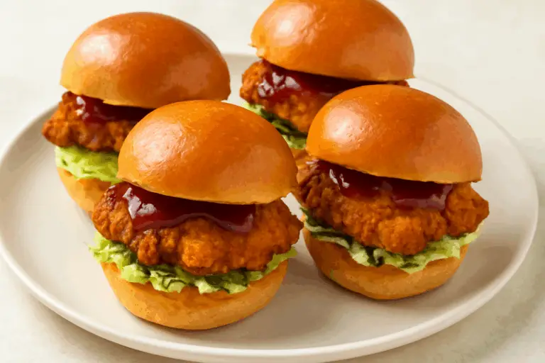 Mini Sándwiches de Pollo BBQ Crujientes – Pequeños, Sabrosos y Perfectos para Cualquier Ocasión