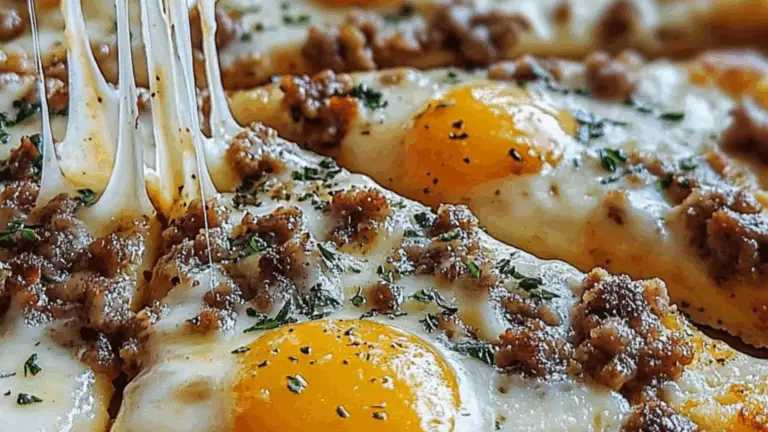 ¡Pizza de Desayuno con Galletas y Salsa de Salchicha: Un Comienzo de Día Épico!