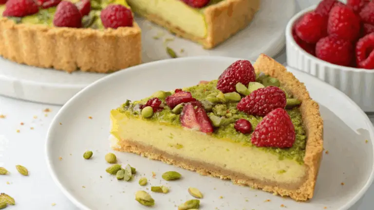 Tarta Frangipane Pistacho-Frambuesas: Un Postre Irresistible y Refinado