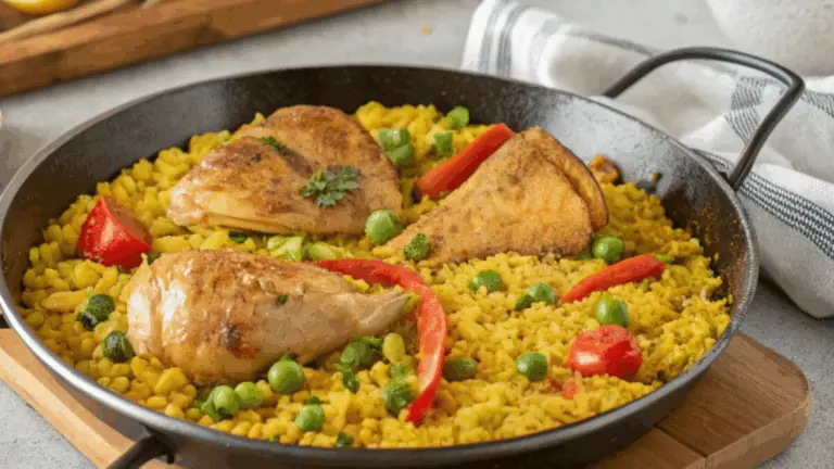 Paella de Pollo – ¡Colorida, Sabrosa y Llena de Tradición Española!
