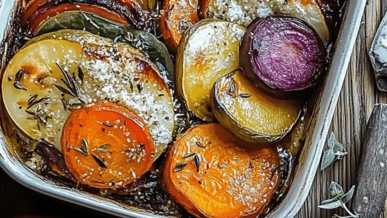 Arcoíris de Otoño: Tian Crujiente de Verduras y Parmesano – Un Plato Lleno de Color y Sabor para Celebrar la Estación