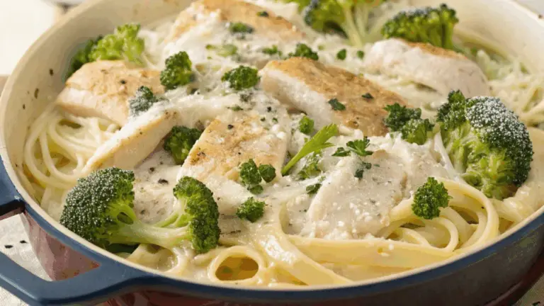 Pollo y Brócoli al Horno Alfredo: Comodidad en una Cazuela