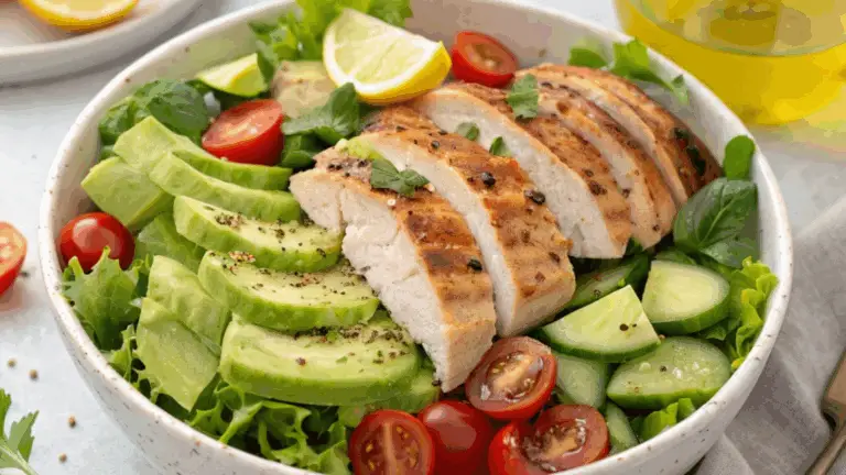 Ensalada de Pollo y Aguacate – ¡Ligera, Cremosa y Deliciosa!