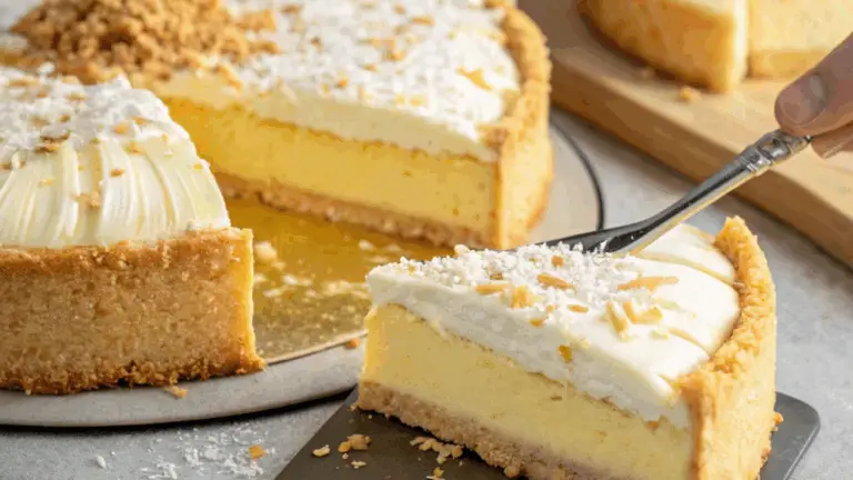Tarta de Crema Pastelera con Coco – ¡Suave, Exótica y Llena de Dulzura!