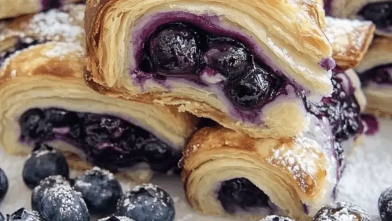 Hojaldres de Queso Crema y Arándanos – ¡Delicados, Dulces y Súper Cremosos!
