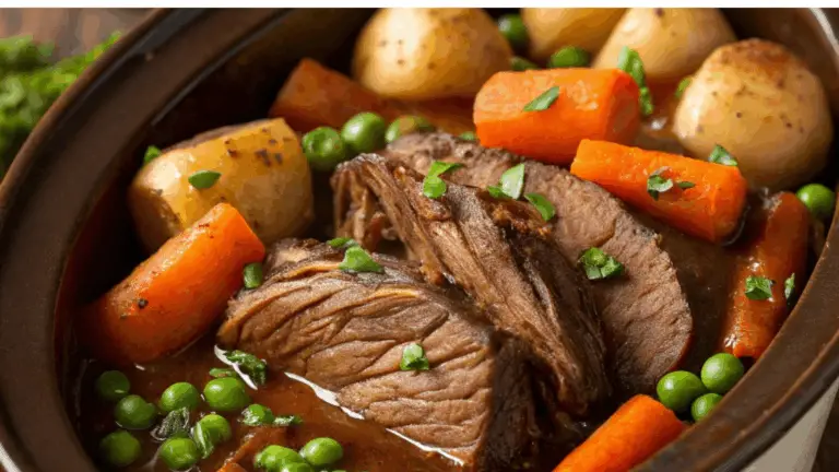 Classic Slow Cooker Pot Roast – ¡Tierno, Jugoso y Cargado de Sabor Casero!