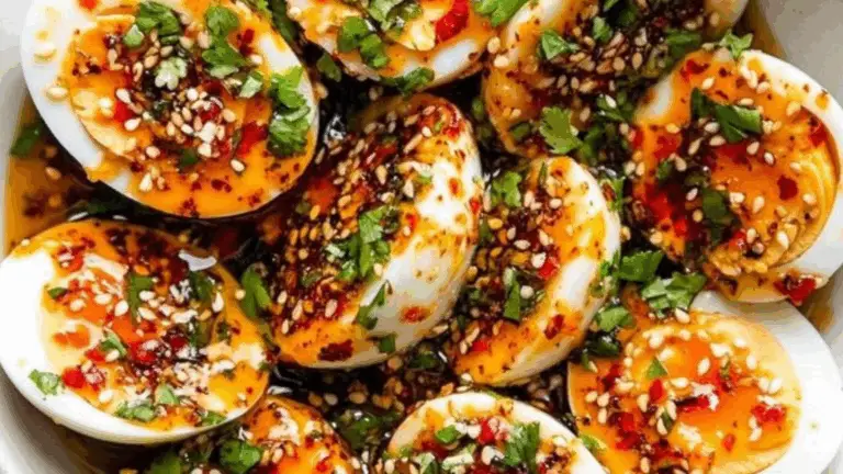 Spicy Chili Garlic Deviled Eggs – ¡Cremosos, Picantes y Llenos de Sabor!