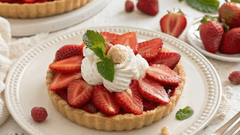 Tarta de Fresas con Chantilly – ¡Un Postre Elegante para Compartir y Disfrutar!