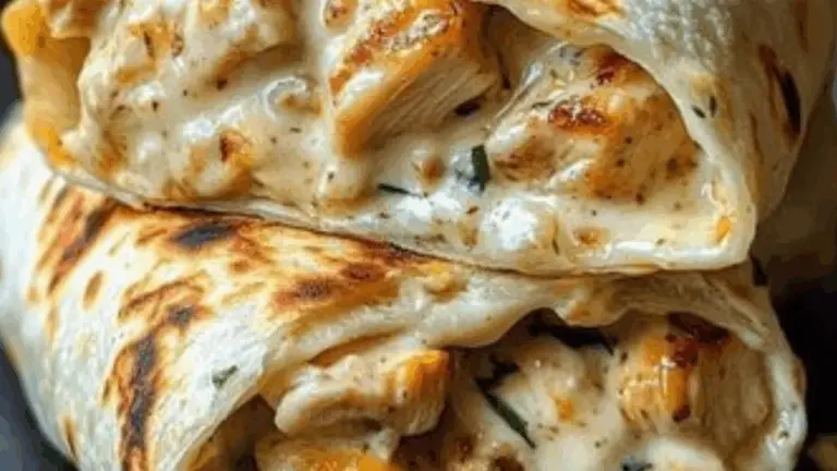 Cheesy Chicken Garlic Wraps – ¡Jugosos, Cremosos y Llenos de Sabor!