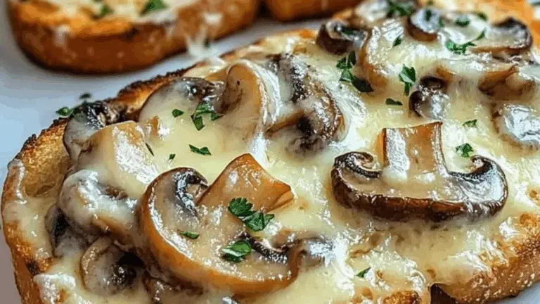 Tostadas Gourmet de Champiñones, Queso y Ajo – ¡Un Bocado de Lujo Sencillo y Sabroso!