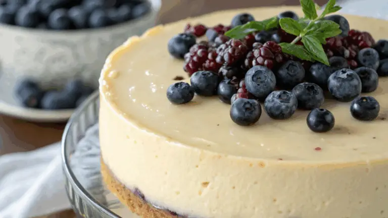 Tarta de Queso con Arándanos – ¡Cremosa, Frutal y Totalmente Irresistible!