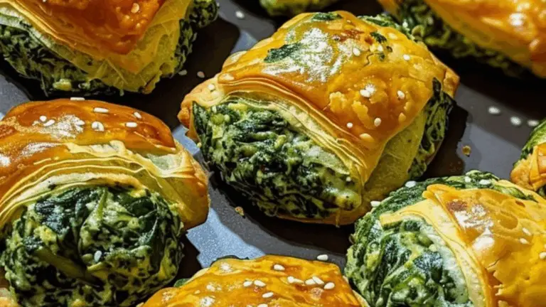 Bocaditos Cremosos de Espinacas en Hojaldre – ¡La Delicia Perfecta para Cualquier Ocasión!