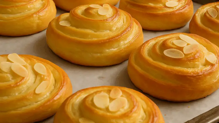 Rollos de Pan Dulce Rellenos de Crema Pastelera – ¡Un Postre Irresistible y Suave!