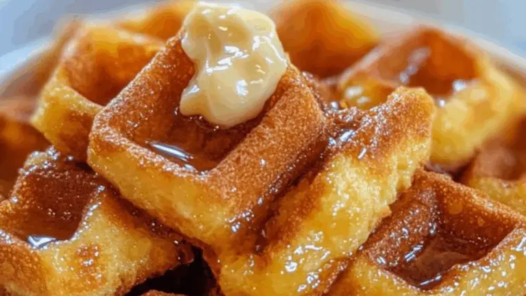 Waffles Dorados con Mantequilla y Salsa de Jarabe de Arce: ¡Un Desayuno Perfecto y Delicioso!