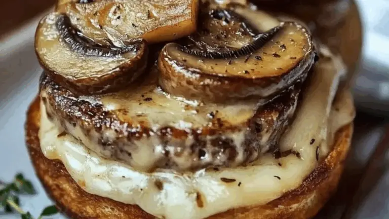 🍄🧀 Swiss Mushroom Patty Melt: Un Sándwich Irresistible con Carne, Queso Suizo y Champiñones Salteados 🍞✨