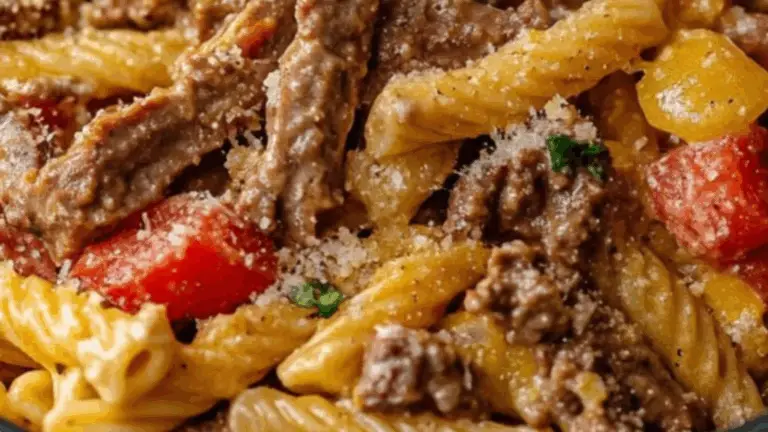 Philly Cheesesteak Pasta: ¡Una Combinación Irresistible de Sabor y Crema!