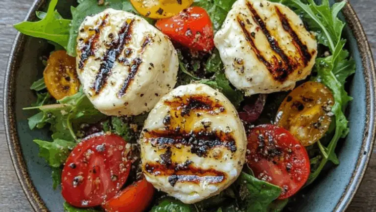 🥗✨ Ensalada de Arúgula con Chèvre a la Parrilla: Frescura y Sabor en Cada Bocado 💚🧀