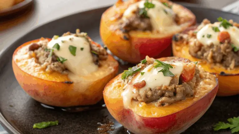 Rellenos de Melocotón con Carne y Queso Fundido – Dulce, Salado y Súper Delicioso