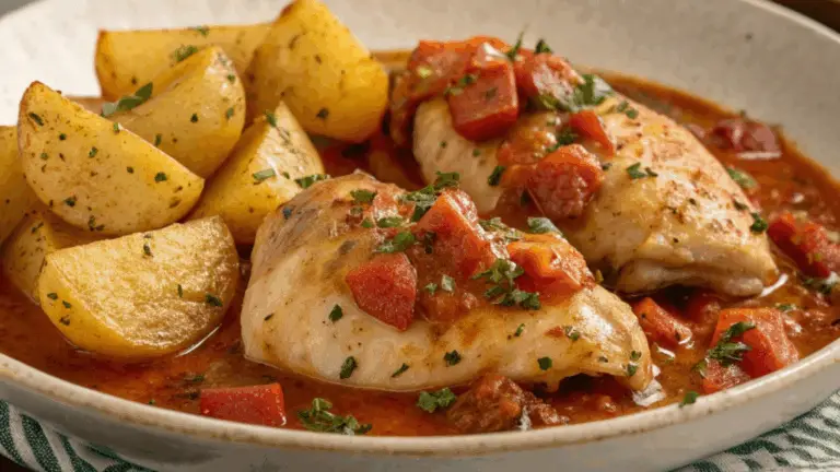 Pollo a la Italiana con Patatas Asadas – Un Plato Sabroso y Reconfortante
