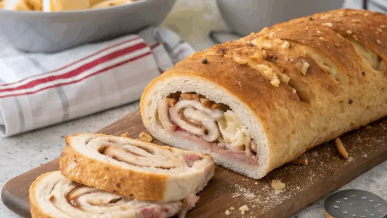 Receta de Stromboli de Pollo Cordon Bleu: ¡Crujiente, Sabroso y Con Mucho Sabor!