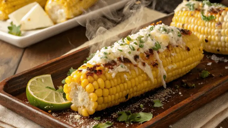 Elote Asado con Mantequilla de Ajo y Queso: ¡Sabor Tradicional con un Toque Irresistible!