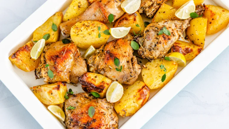 Pollo Griego al Limón con Papas: Sabroso, Refrescante y Fácil de Preparar