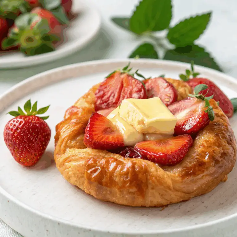 Danés de Fresa con Mantequilla: ¡Suave, Delicioso y Perfecto para un Desayuno o Merienda! 🍓🧈🥐