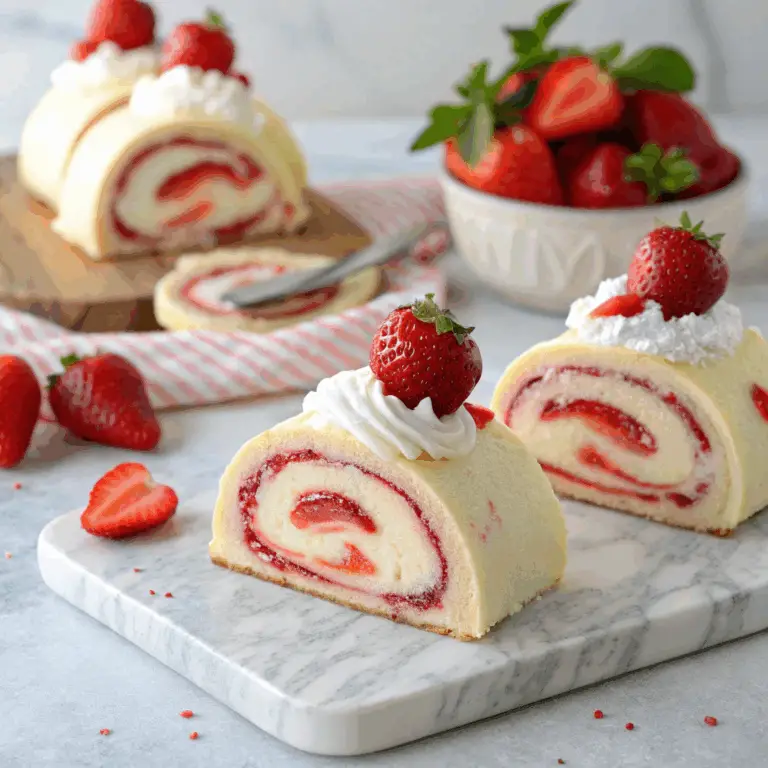 Rollos de Cheesecake de Fresa: ¡Deliciosos, Cremosos y Perfectos para un Postre Irresistible! 🍓🧀🍰