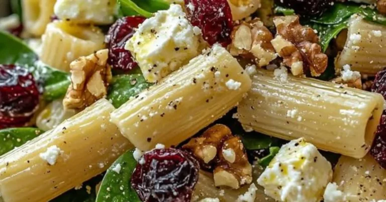 Ensalada de Pasta con Espinacas, Queso Feta y Arándanos: Receta Refrescante, Colorida y Saludable