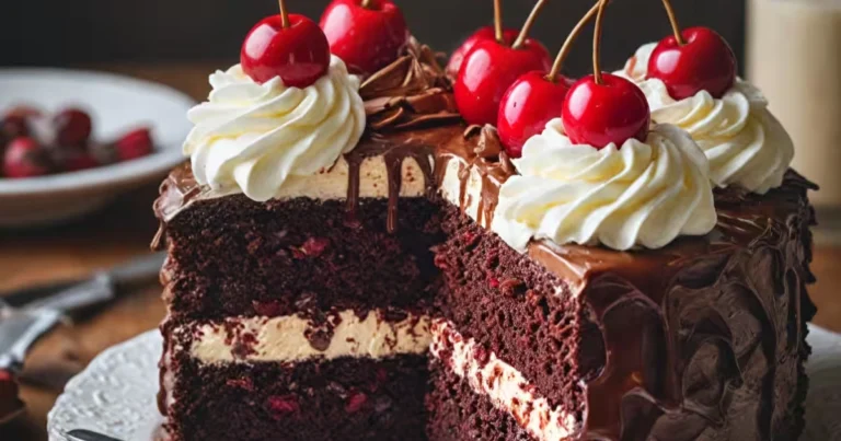 Torta de Chocolate Casera con Crema de Fresas y Ganache Brillante