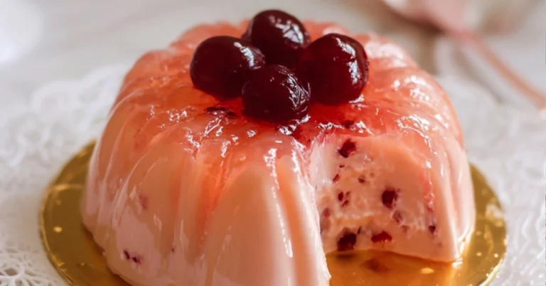 Gelatina de Beso de Ángel: Un Postre Cremoso y Sofisticado para Sorprender a Todos 🍒✨