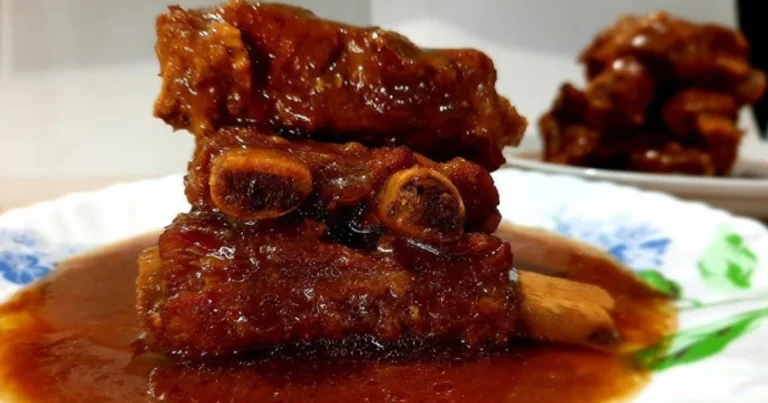 costillas de cerdo en salsa de pimienta y miel al horno