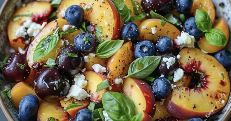 Ensalada veraniega de arándanos y duraznos: una explosión de frescura en tu plato