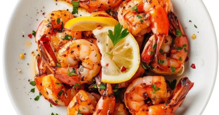 Camarones asados con ajo y hierbas  receta fácil y llena de sabor