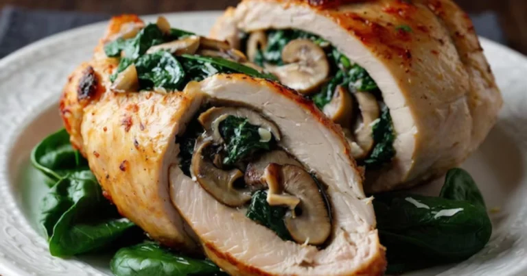 Pollo relleno con espinacas y queso en salsa blanca: una receta casera irresistible
