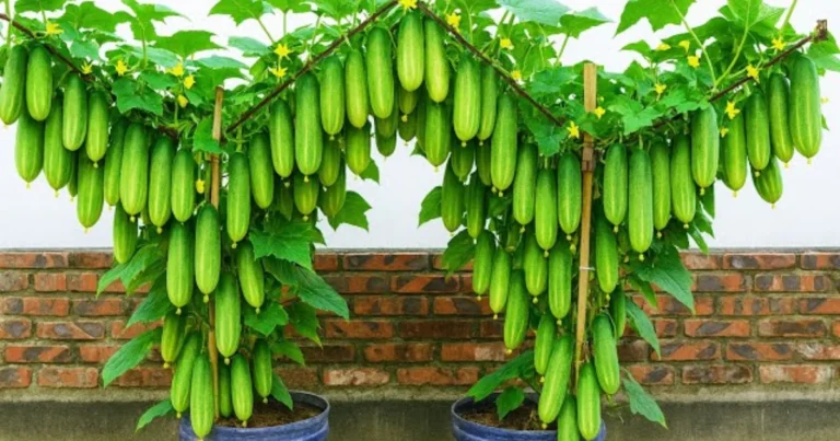 Cómo cultivar pepinos en maceta con soporte vertical