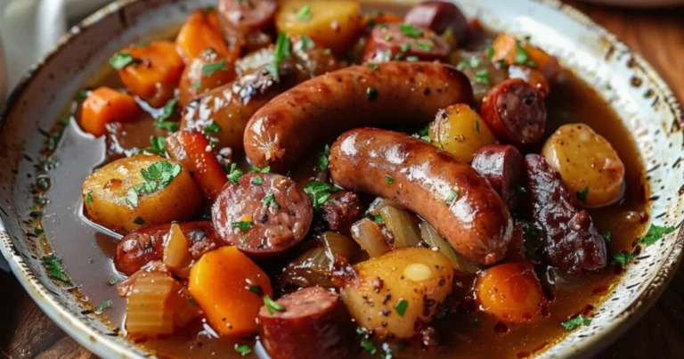 Ragoût de Saucisses con Papas y Zanahorias: Un Plato Casero y Reconfortante