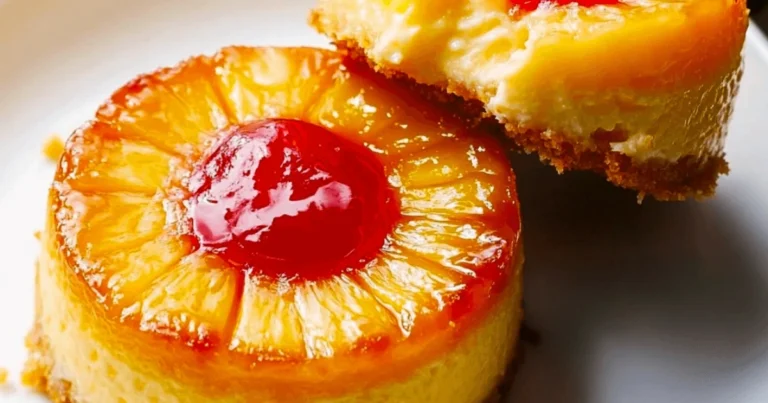 Mini cheesecakes de piña con cereza