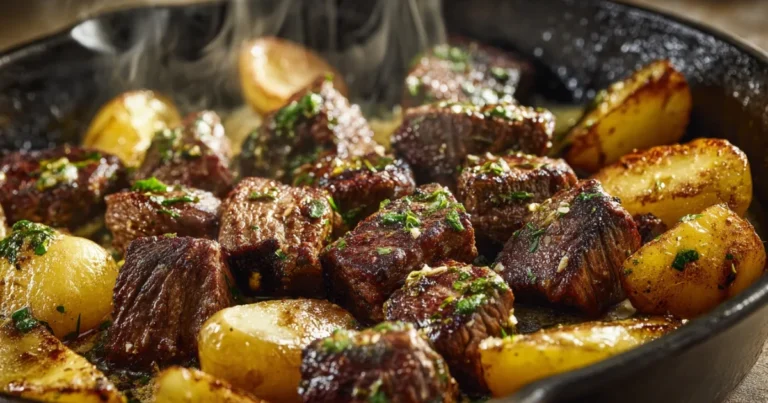 Estofado de carne con patatas tiernas y hierbas aromáticas: receta casera