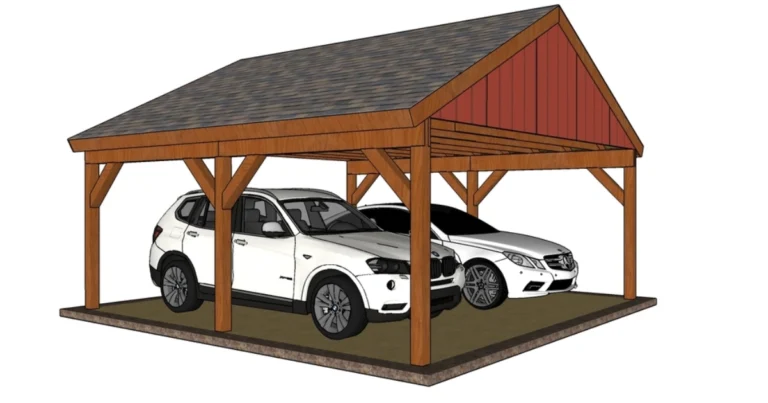 Construir un garaje de madera con techo inclinado